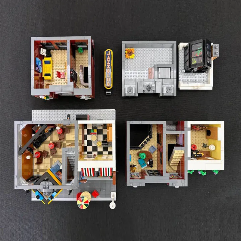 In stock Creatoring Expert 10312 Jazz Club Pizzeria Shop Model Moc Modular Houses Building Blocks Compatible Kid Toy 2899PCS