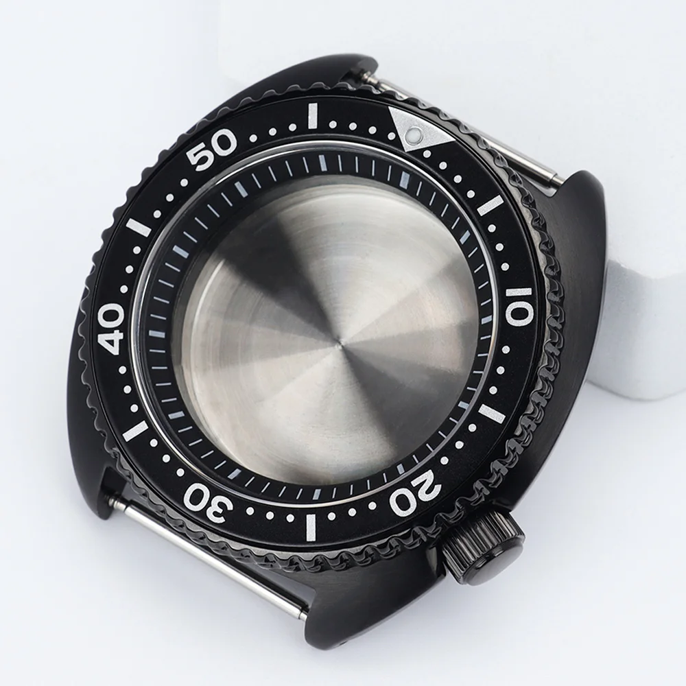 45mm For NH35 NH36 Movement Turtle Diver Watch Case Solid Stainless Steel Sapphire Glass Waterproof SKX Mod Parts Alloy Bezel
