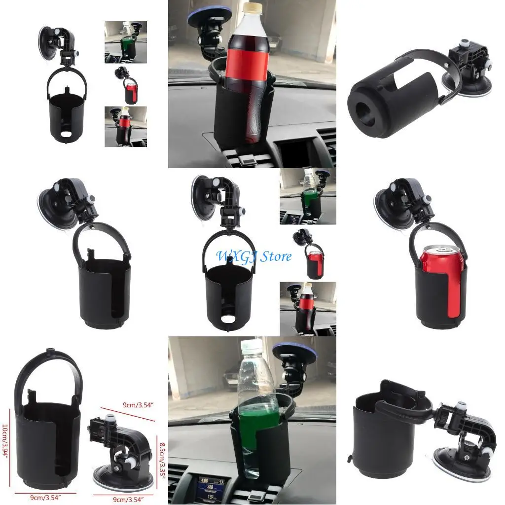 

37JE Sturdy Black Folding Vehicle Adjustable Cup Holder Diameter 85mm Suction Cup