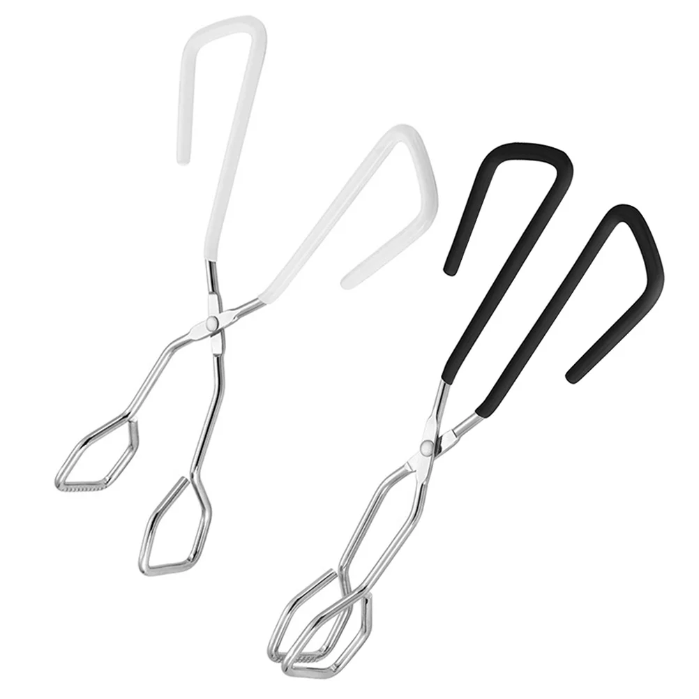 

2Pcs Food Clamp Premium Material Anti-Scald Bread Bbq Clip Ergonomic Handle Long Grip Stable Cooking Salad Serving Kitchen Grill