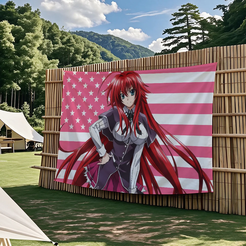 Anime High School D-dxd-S Rias Gremory Flaggen-Wandteppiche für Partys im Freien, Schlafzimmer, Wohnzimmer, Studentenzimmer, Wanddekoration, Banner, Geschenke – Detail 4