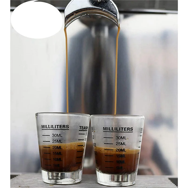 A36T-18Pcs كوب قياس إسبرسو كوب زجاجي سائل زجاجي ثقيل كأس نبيذ 26 قياس زراعي 1 أونصة، 6 Tsp، 2 تيرابايت، 30 مل