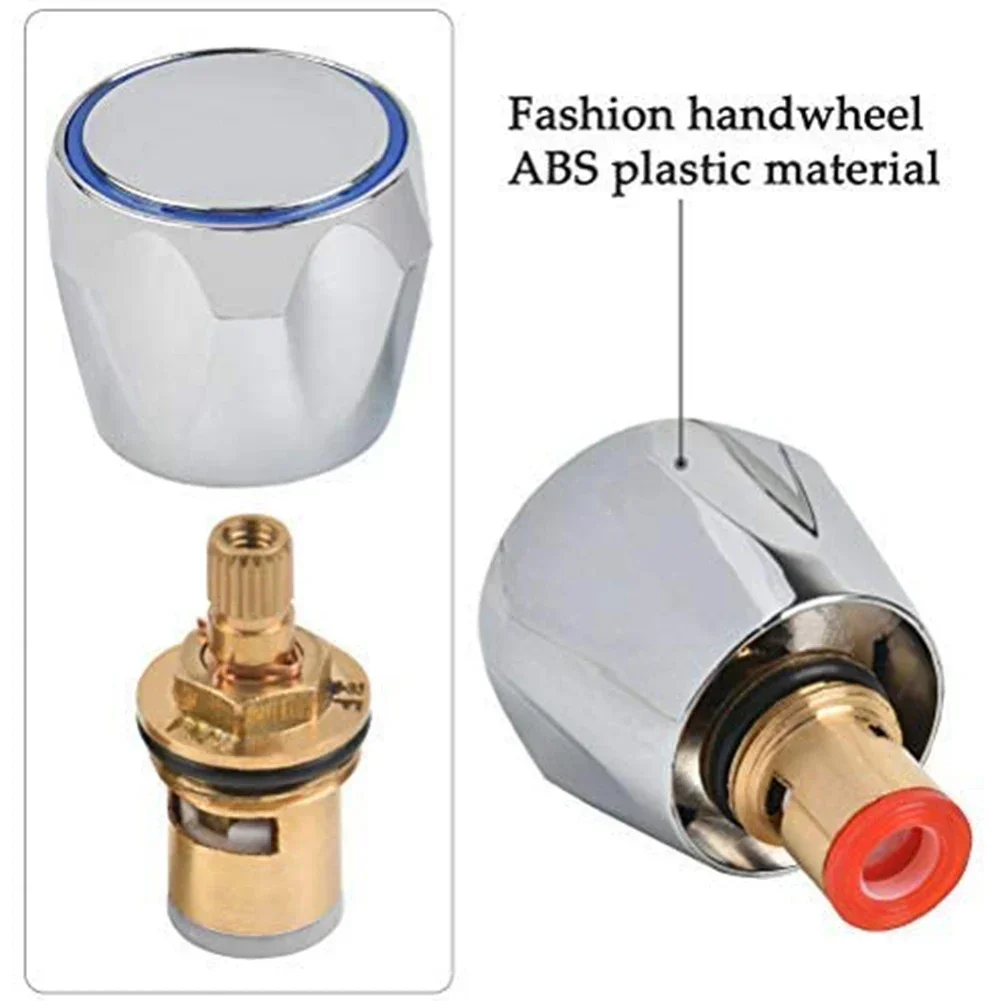 2X комплект для переоборудования крана, сменные головки 1/2 дюйма, ручка, медные клапаны, резьба, раковина, шайба, смеситель для горячей и холодной воды NE