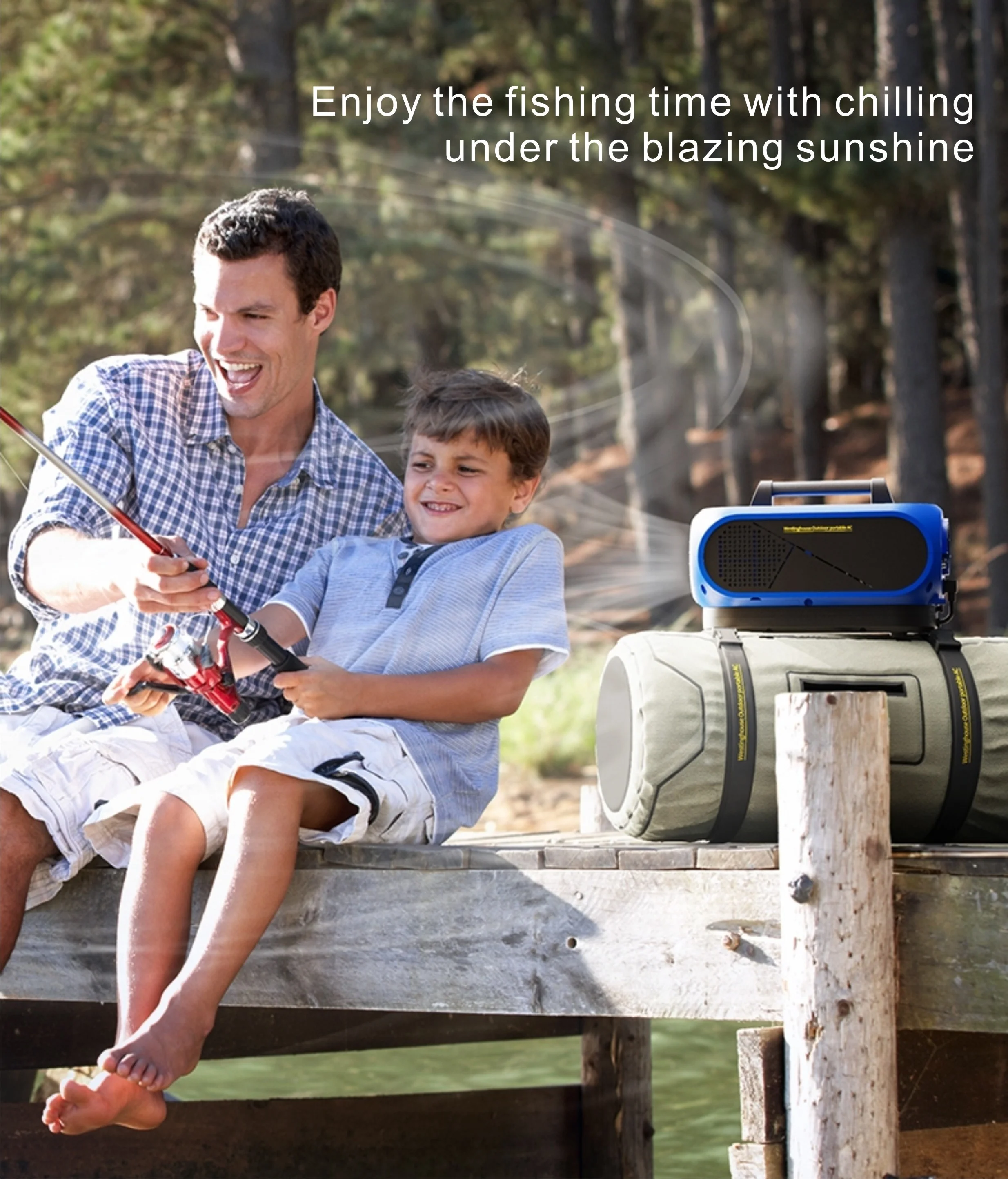 Rechargeable DC Compressor Chilling  Battery Powered Portable Mini Air Conditioner for Camping Outdoor