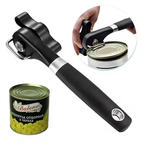 Professional Kitchen Plastic Manual Can Opener Small Tool Easy to Hold Side Cut Manual Can Opener, Suitable for Opening Can