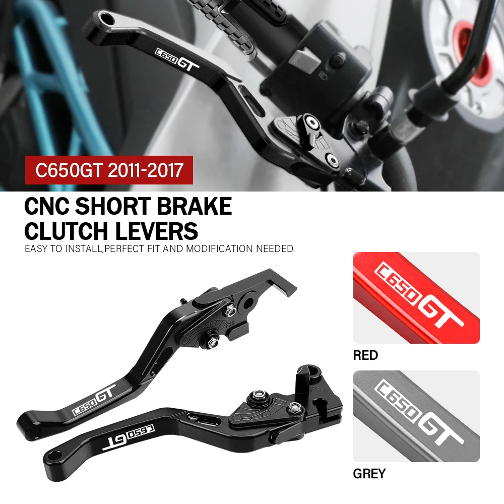 For BMW C650GT 2011 2012 2013 2014 2015 2016 2017 Motorcycle Accessories CNC Short Brake Clutch Levers LOGO