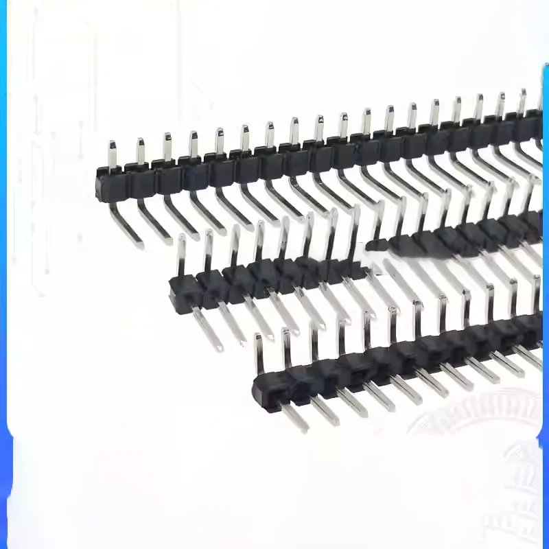 2.54mm curved pins, single row pins, reverse bend, D-shaped bend, 1*12P, gold-plated, environmentally friendly, all copper