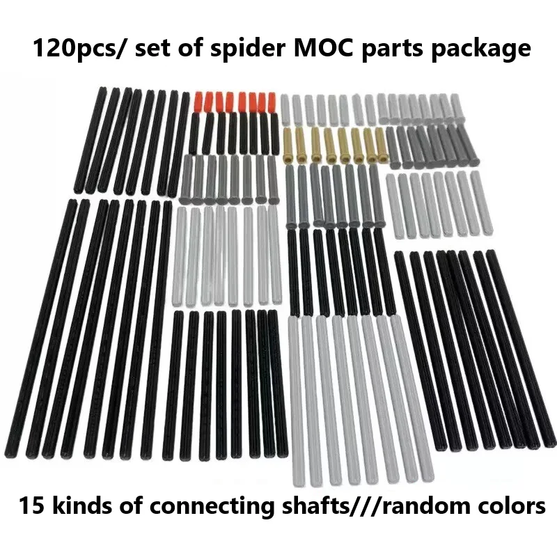 120pcs/ set of 15 kinds of connecting shafts, building blocks, cross shafts, ev3 accessories, 9686, building block toys.