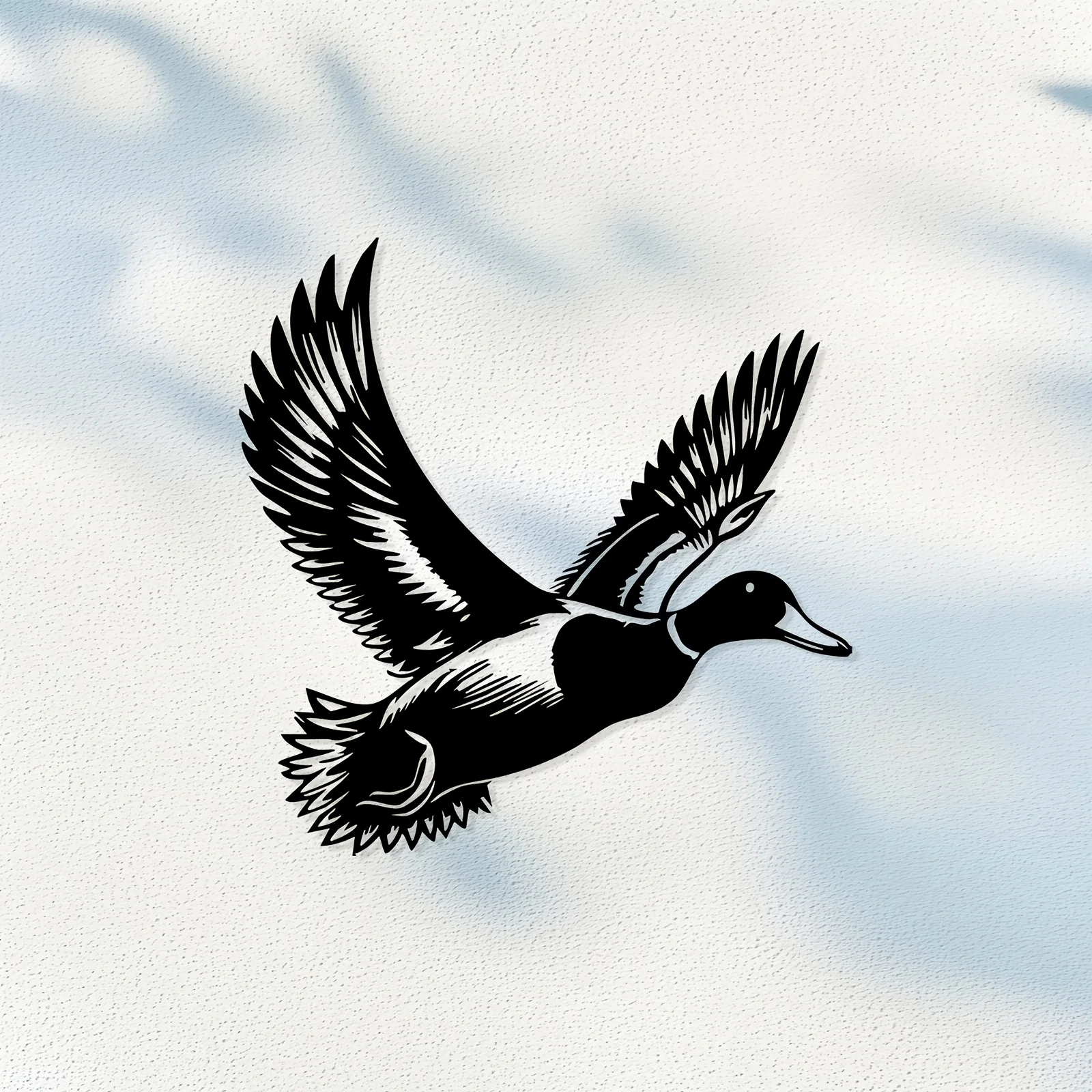 Flying Duck Metal Wall Art Iron Bird Sculpture Rustproof Garden Fence Outdoor Hanging Mural Wildlife Pond Decor Easter Gift