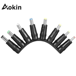 Aokin 8-en-1 DC power jack hembra adaptador de enchufe conectores 5,5*2,1mm a 3,5 4,0 4,8 5,5 5,2 6,3 6,0 adaptador de puntas macho