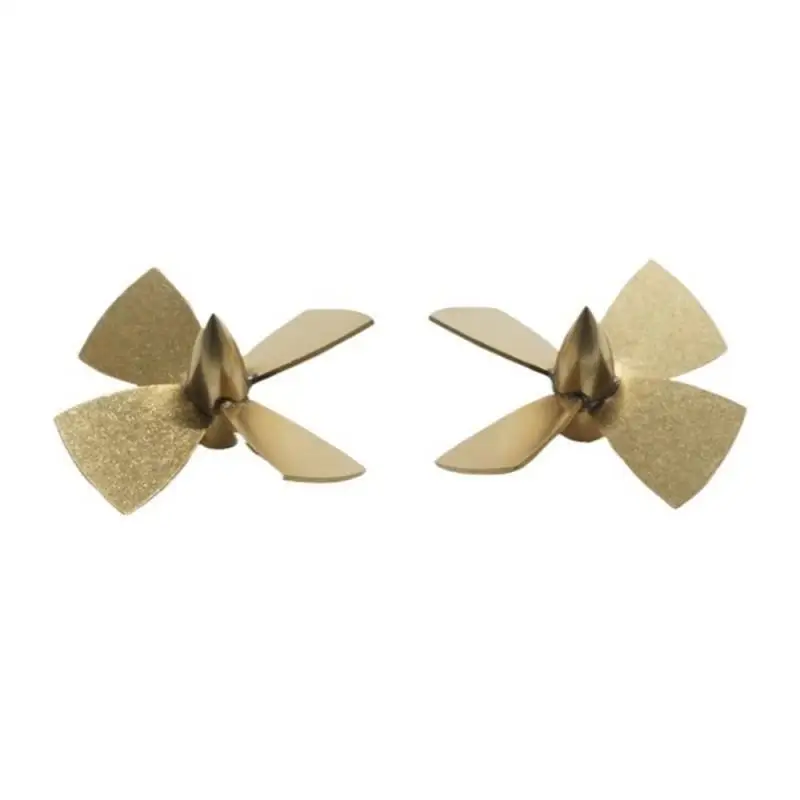 RC Boat Propeller Set, 45mm Copper 4-Blade with 3mm Shaft, Left & Right Hand Rotation, 2 Pieces