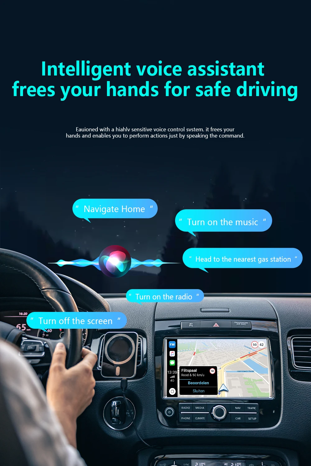 2026 Upgrade 4-in-1 Kabelgebundener zu Kabelloser CarPlay Android Auto Adapter mit Bildschirmspiegelung iOS CarPlay/Android Auto/Mirroring – Detail 11
