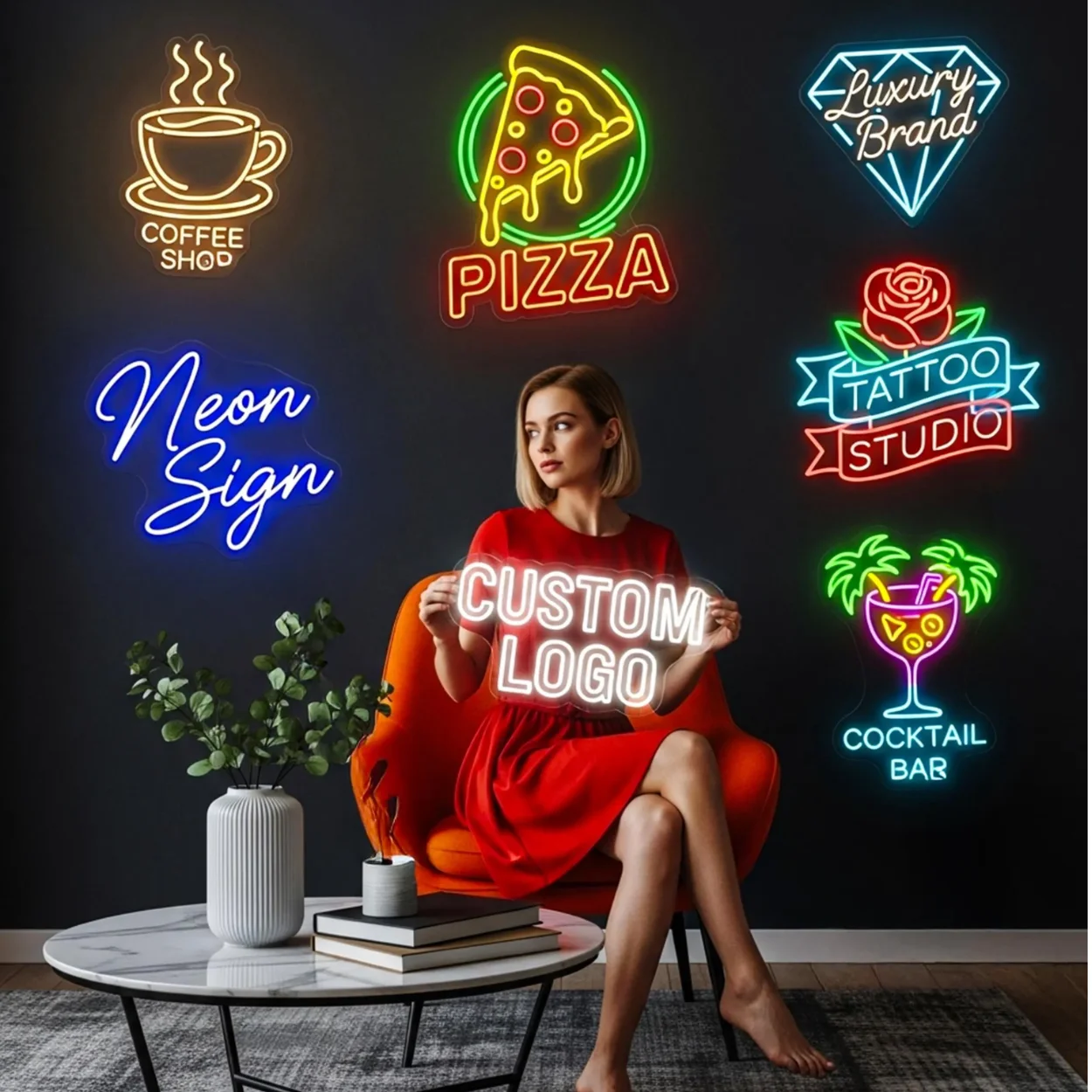 Precision Laser-cut Logo Custom LED Neon Sign for Corporate Branding with Exact Pantone Color Matching