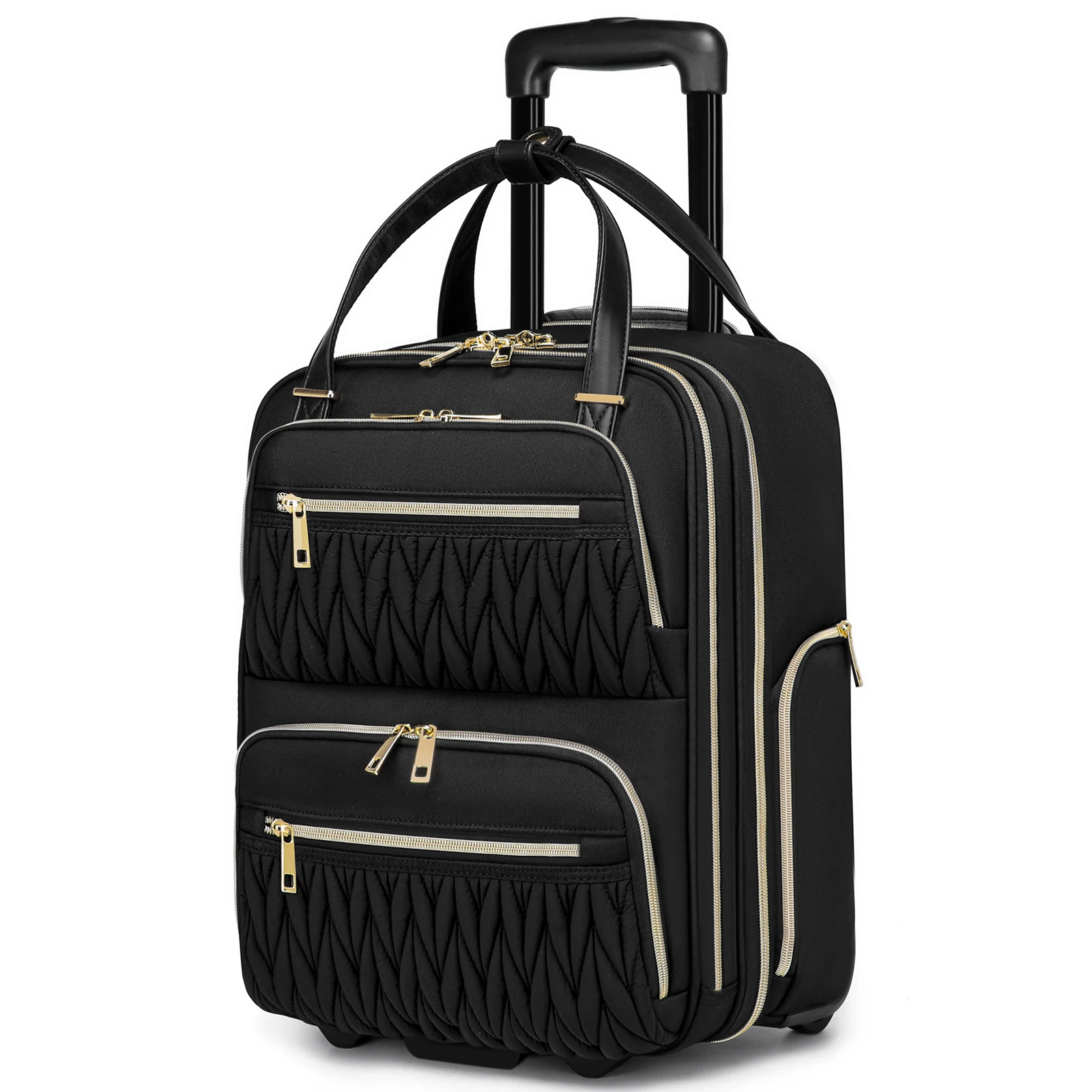 Carry On Underseat Luggage 16 Inch Lightweight Wheeled Suitcase for Women Airline Approved Travel Bag Business Overnight Trolley
