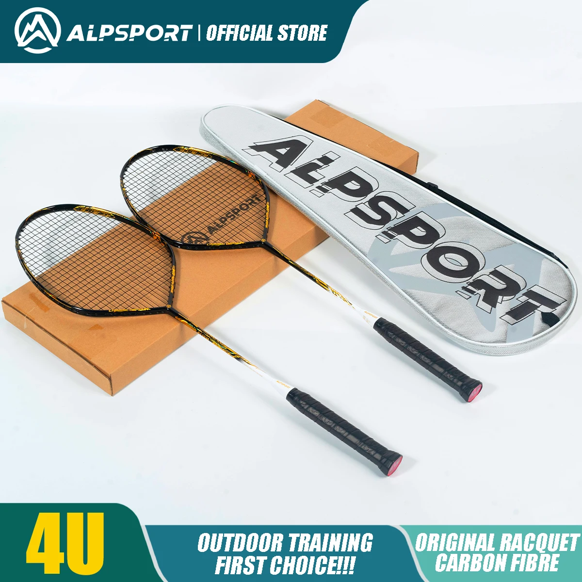 ALP V8 4U V Shape Full Carbon Fiber Max 30LBS Strung Offensive Type Racquet Professional Training Badminton Racket With Bag