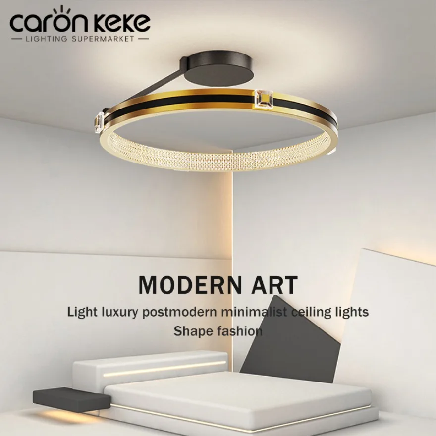 

Modern LED Ceiling Light Creative Luxury Circular Chandelier Living Room Bedroom Dining Room Study Balcony Decoration Light