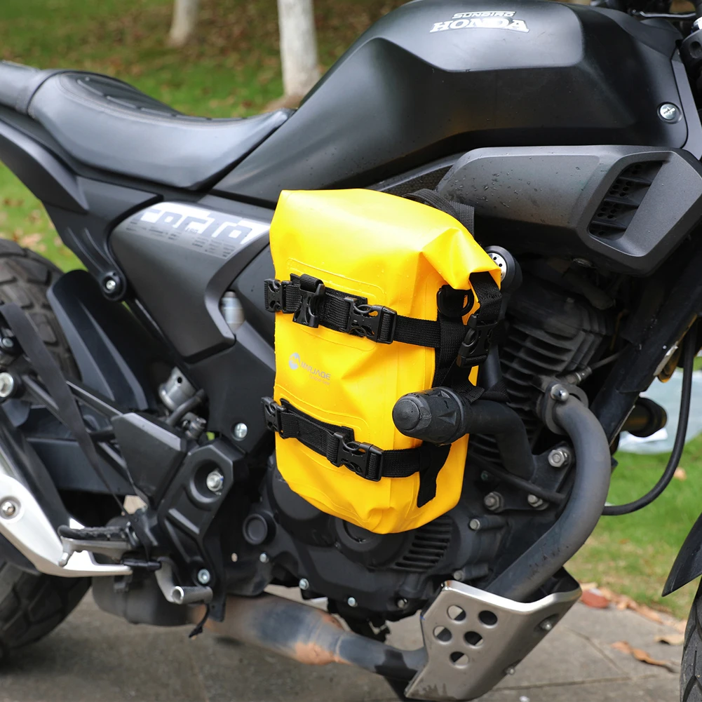 Motorcycle Tail Bag 8L Waterproof Motor Pannier Bag with Shoulder Strap Frame Crash Bars Bag Professional Motorcycle Accessories