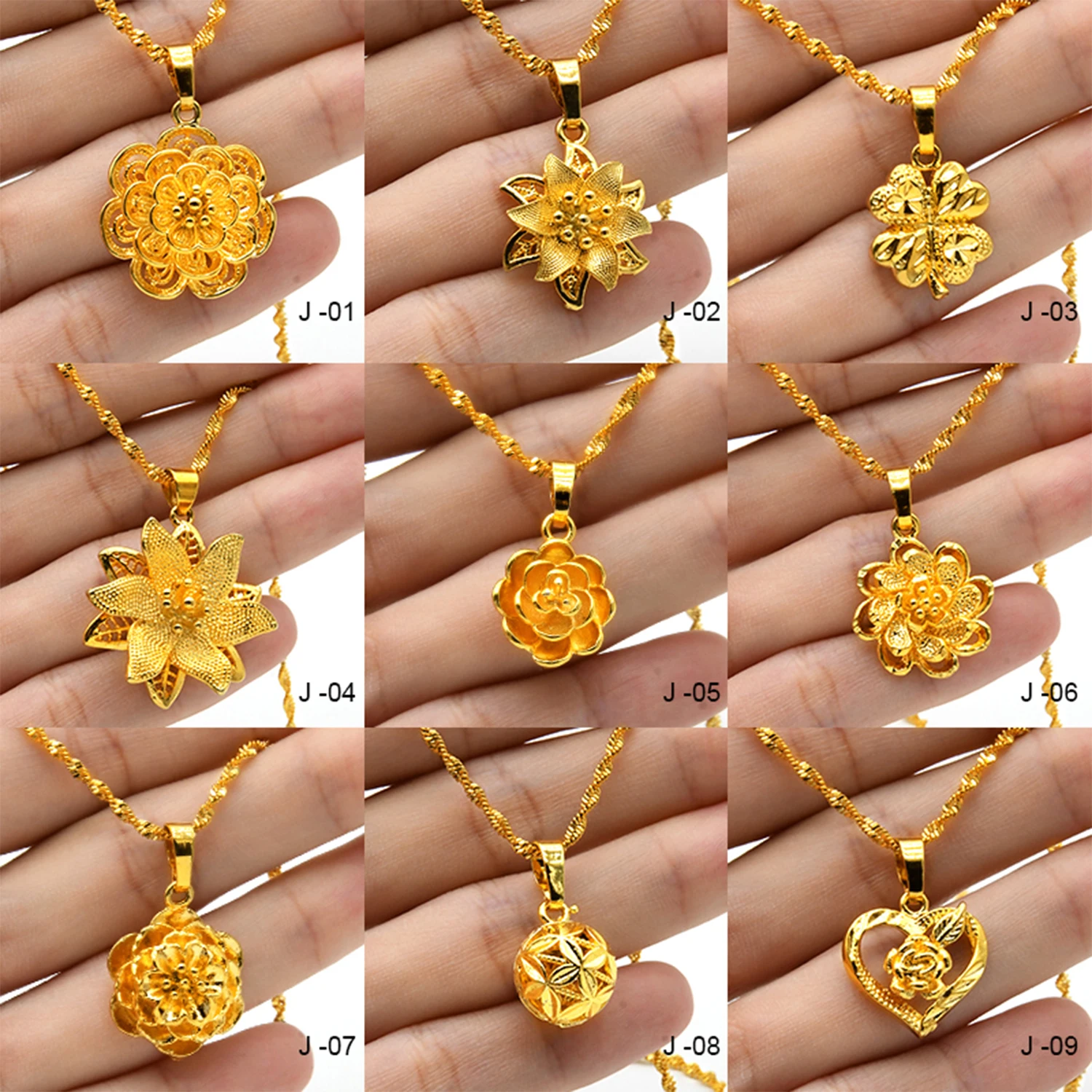 Aniid Dubai Collana Dorata Matrimonio Nuziale Nigeriano Moda Fiore Cavo Ciondolo A Catena Gioielli Per Bambini Arabi Indiani Per Ragazze-image
