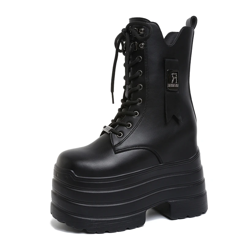 

Новые женские ботинки на высоком каблуке и платформе 11 см, туфли на толстой подошве для косплея и конвенций, обувь для увеличения роста