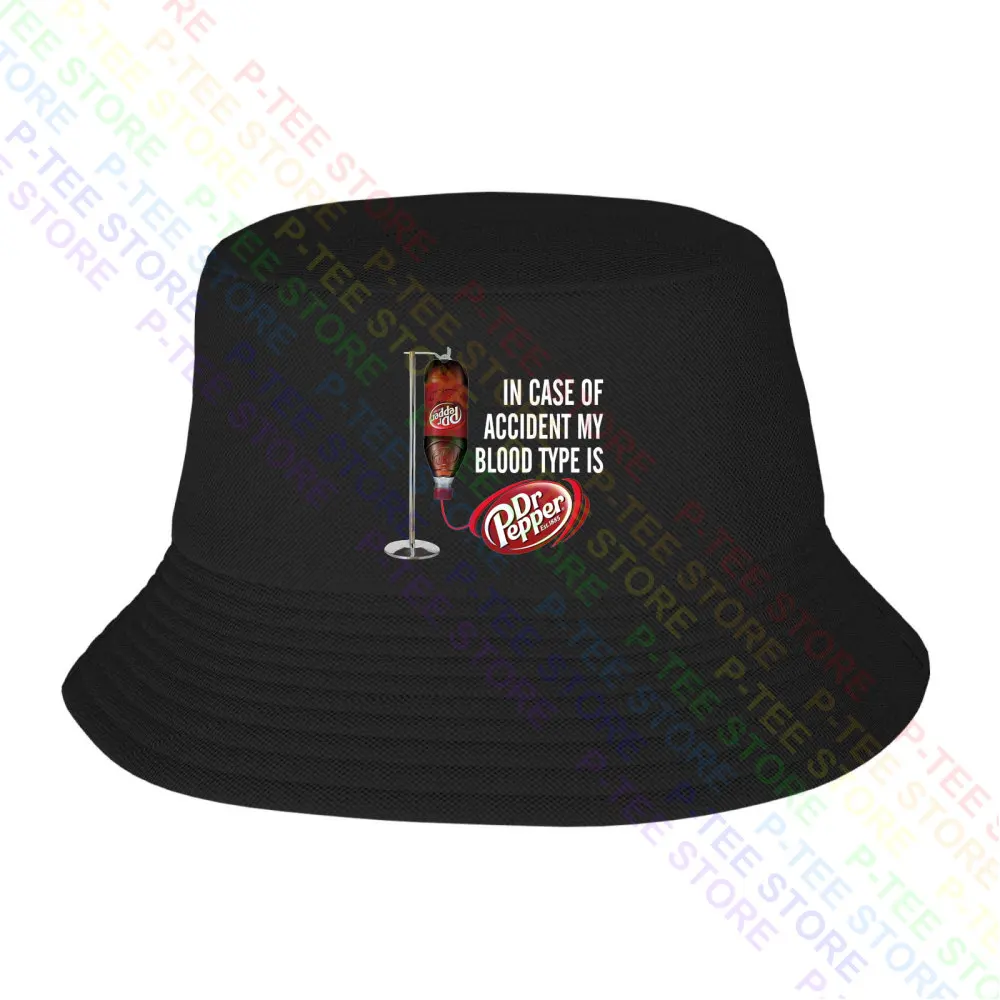 In Case Of Accident My Blood Type Is Dr.Pepper Baseball Cap Snapback Caps Knitted Bucket Hat