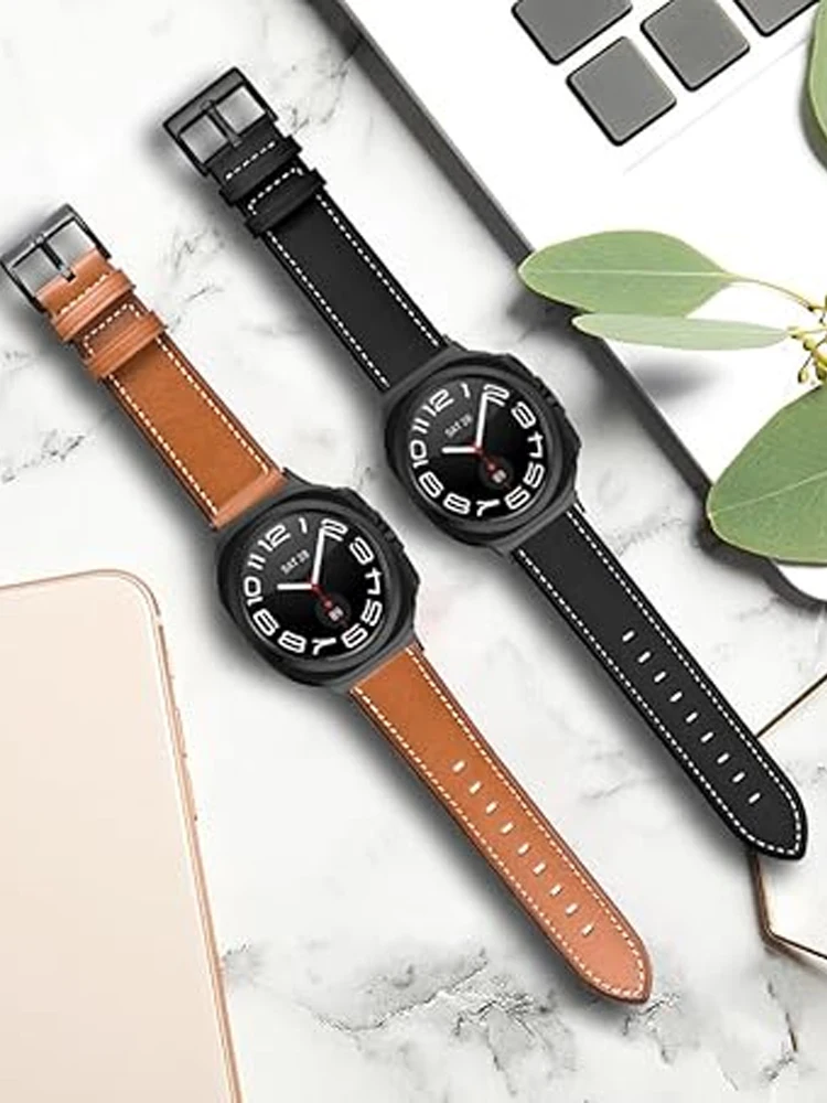 Genuine Leather Band For Samsung Galaxy watch Ultra/8/8 classic 44mm 40mm 46mm 47mm Wrist correa bracelet Galaxy watch 8 Strap