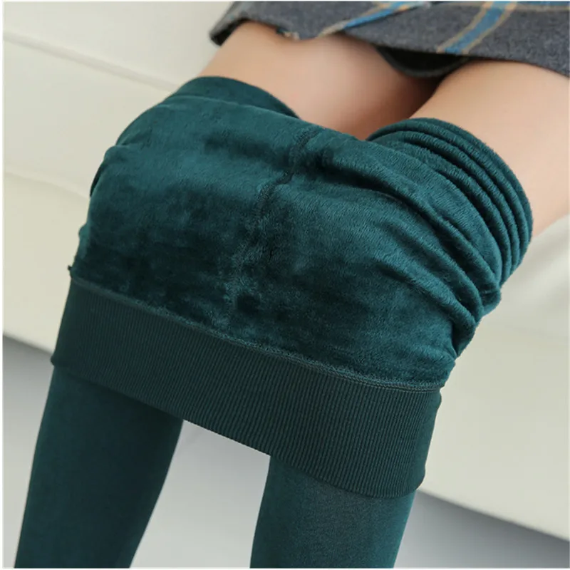 Women Winter Leggings Warm Leggins High Waist Solid Color Velvet Women Leggings Stretchy Black Tights Skinny Leggings 2521