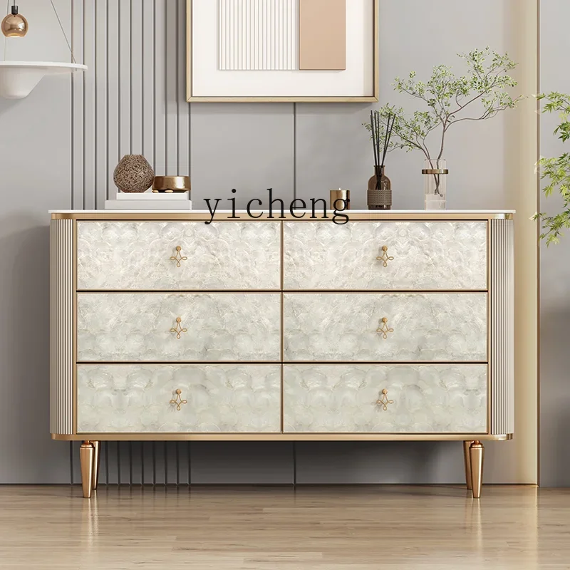 GZ-1 light luxury solid wood chest of drawers bedroom bedside storage cabinet shell decorative entrance cabinet