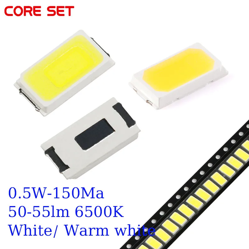 100pcs 5630/5730-CW/WW 0.5W-150Ma 50-55lm 6500K White Light SMD 5730 5630 LED 5730 diodes (3.2~3.4V)