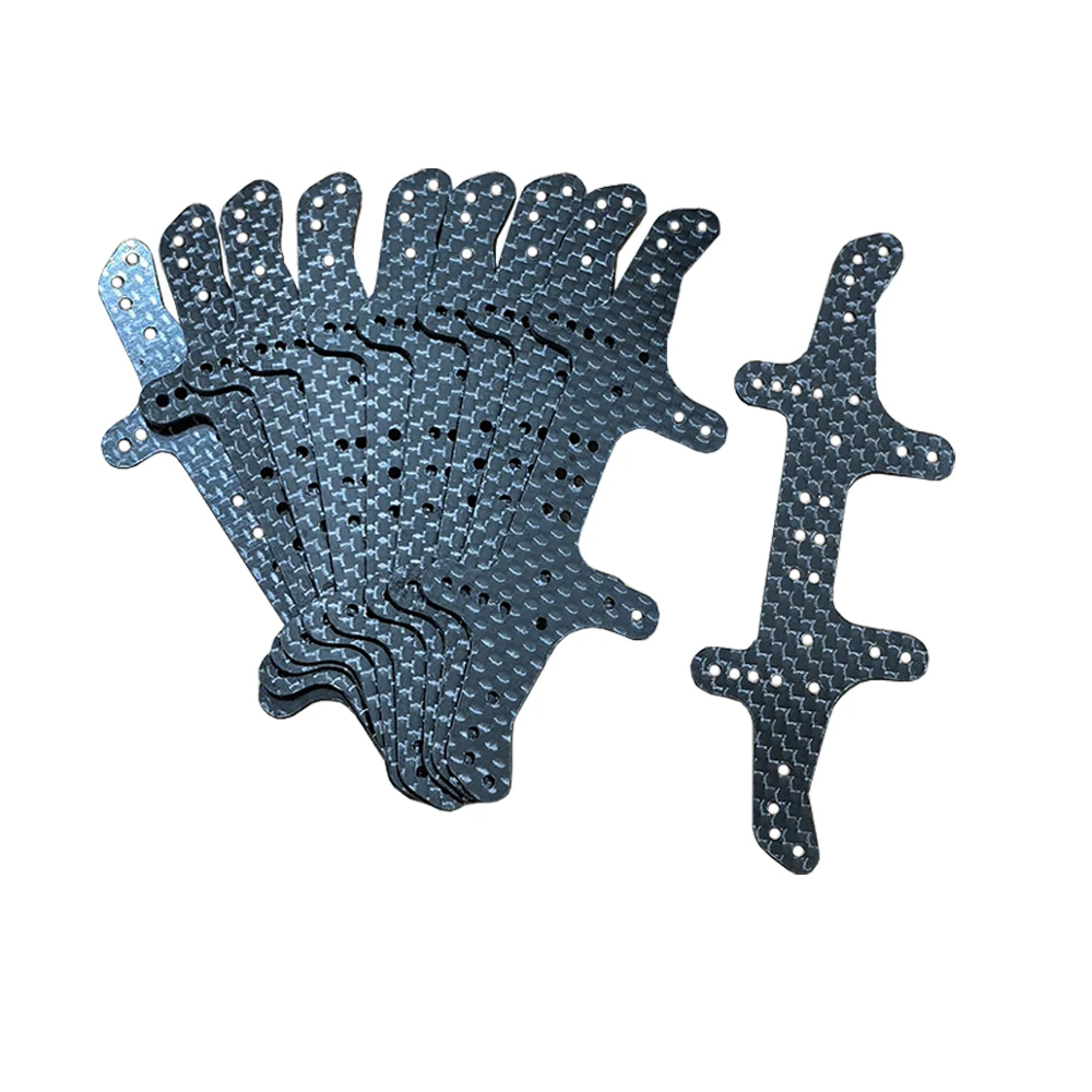 10 peças 100 peças feitas por você mesmo 1.5mm fibra de carbono sem digitação placa traseira principal peças de placa frontal para rc mini 4wd tamiya