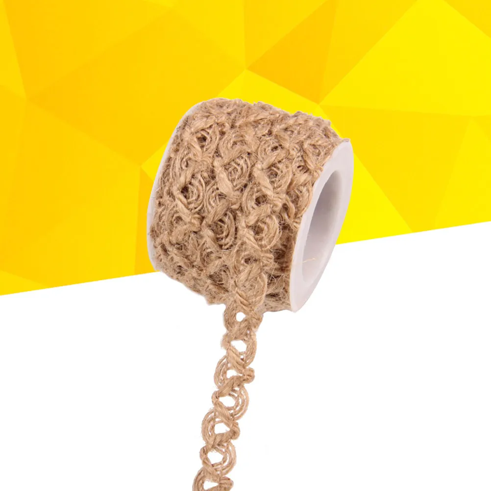 5M Natural Hessian Jute Twine Burlap Ribbon -Friendly Flexible for Crafts Handmade DIY Art Lessons Gardening Wedding