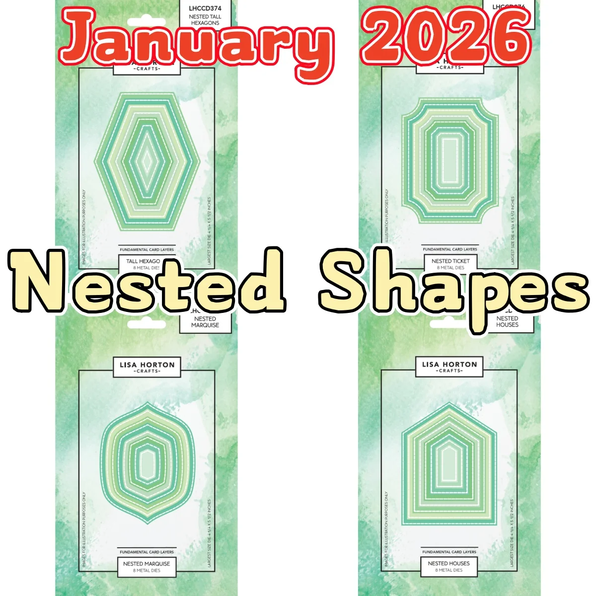 

2026 New Nested Shape Collection Metal Cutting Dies for DIY Scrapbook Embossed Handcraft Card Craft Template Supplies Decoration
