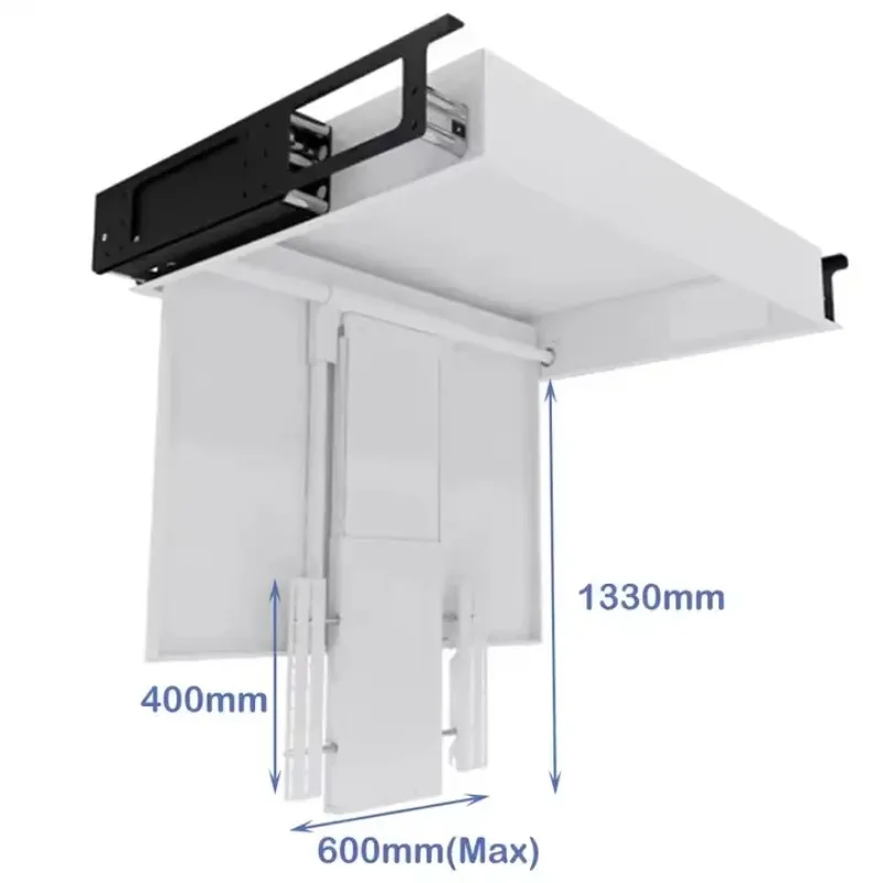 Intelligent lifting modern steel ceiling with remote control electric TV lifter, load-bearing 50kg
