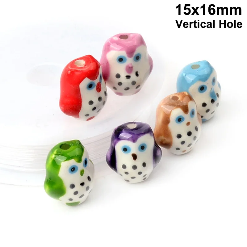 New Multi-model Cute Lucky Cat Ceramic Beads Colorful Randomly mix colors Loose Porcelain Beads for Jewelry Making Bracelet