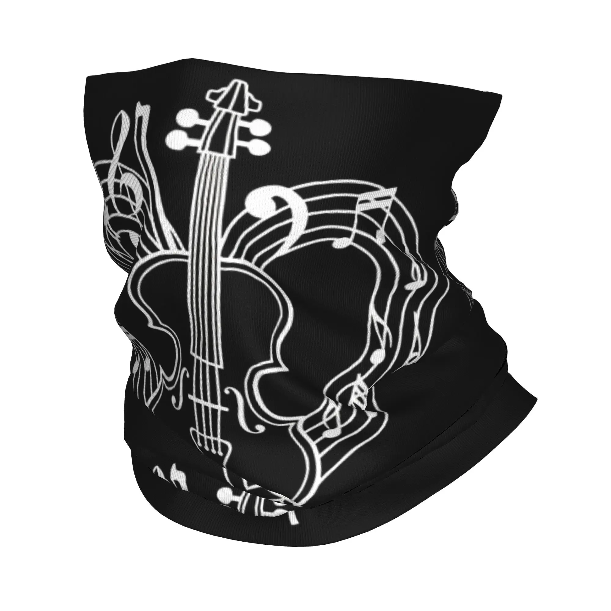 

Custom Musical Instrument Music Note Bandana Neck Gaiter Windproof Face Scarf Cover Men Women Headwear Tube Balaclava
