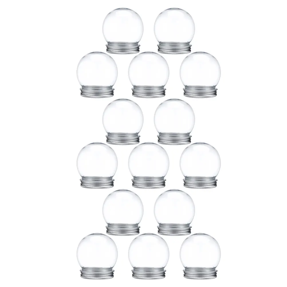

15Pcs Clear Plastic Snow Globe Diy Kit Water Globe Craft Making Ornament Creative Decoration Favors