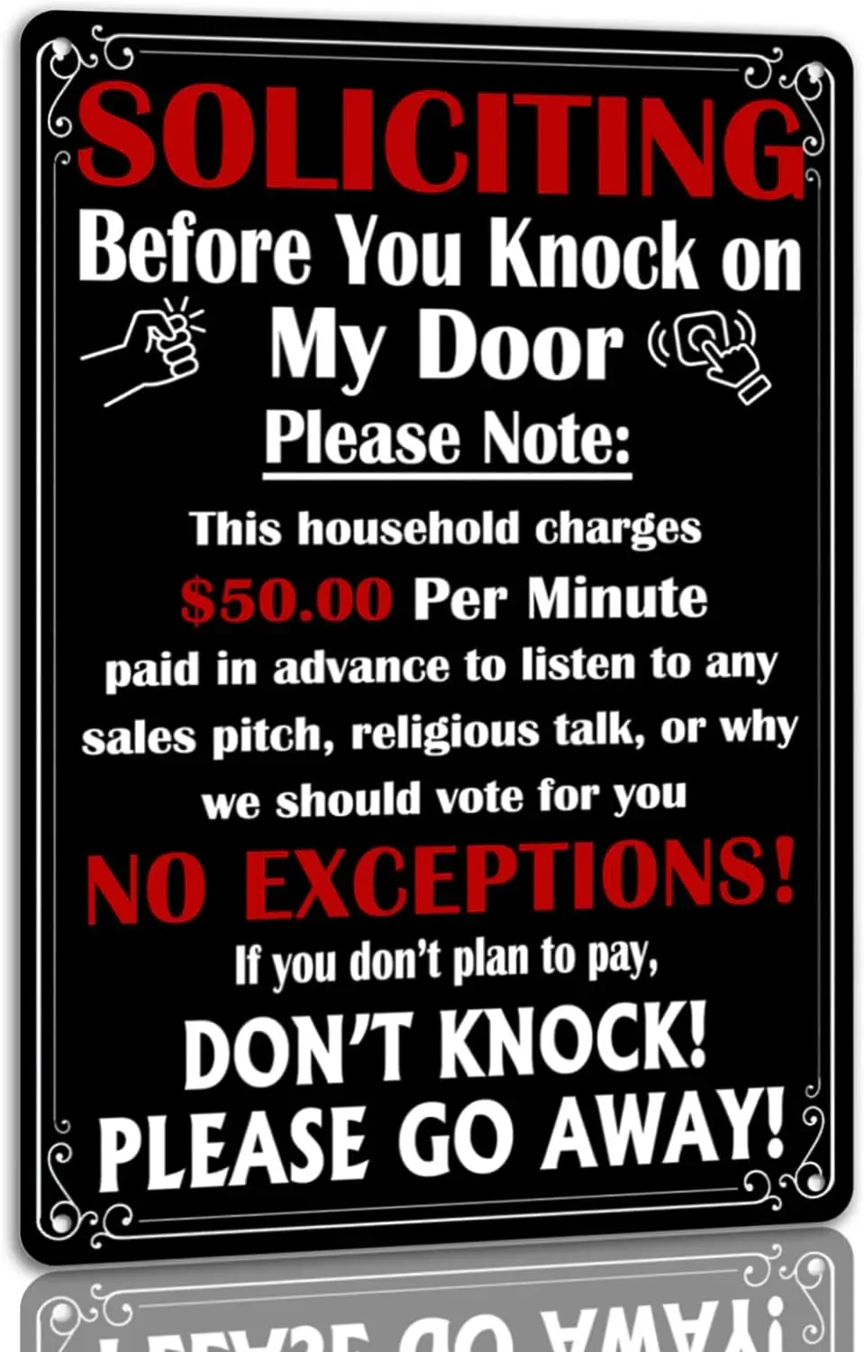 Solicitors Before You Knock On My Door Please Note Tin Sign Knock At Your Own Risk Metal Signs Don‘t Knock Sign Funny No