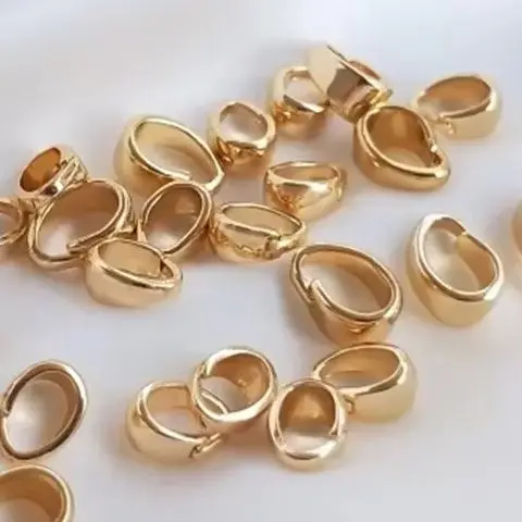 14k Copper Wrapped Genuine Gold Melon Seed Buckle Handcrafted DIY Jewelry Accessories Handcrafted Necklace Pendant Bead C047