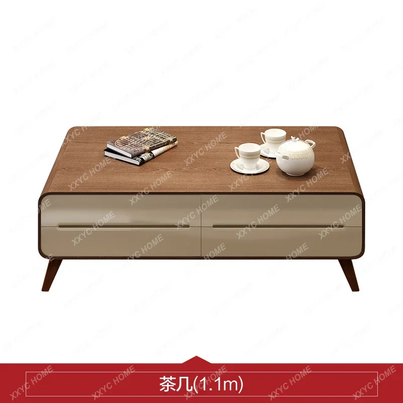LL  walnut color coffee table TV cabinet modern small apartment living room furniture