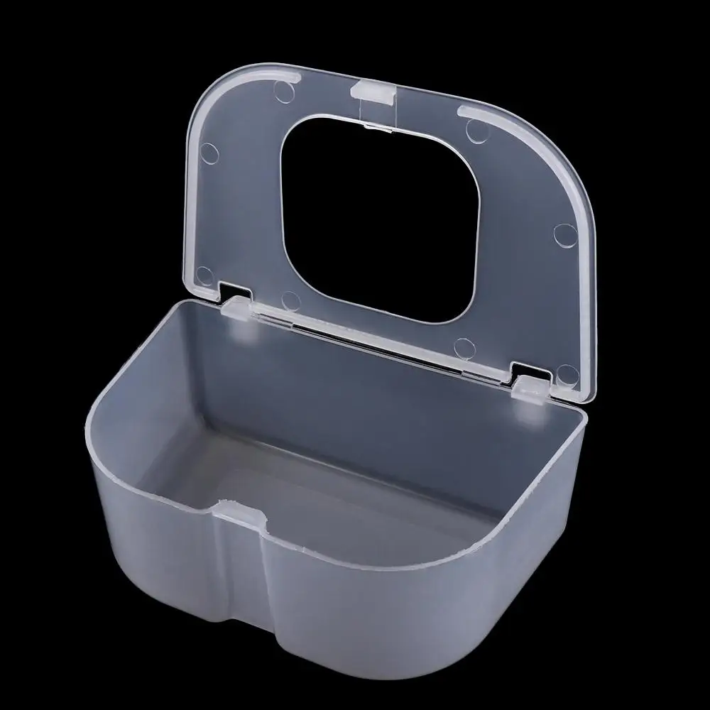 Transparent Pigeon Anti Scattering Food Box Plastic Anti-splash Carrier Pigeon Food Box Large Capacity Two Hole