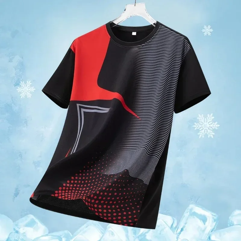 2026 Modische Schnelltrocknende Sport-T-Shirts Sommer Lässige Kurzarm 3D-Bedruckte T-Shirts Lockere Atmungsaktive Lauf- und Badminton-Shirts