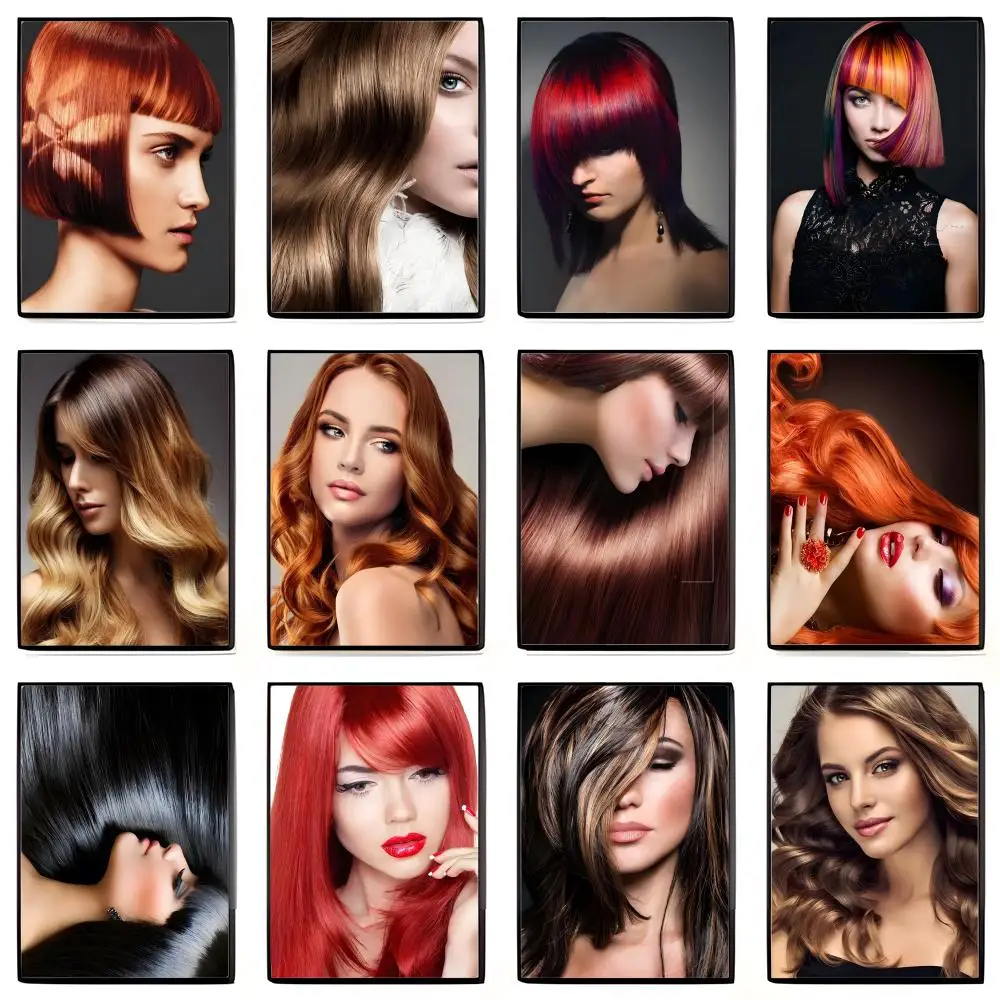 Stylish Professional H-Hair Salon Poster High-definition Art Sticker Self Adhesive Waterproof Home Decoration