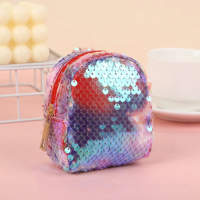 Sequins Mini Wallet Children's Coin Bag Women Girl Change Colourful Fashion Bling Purse Earphone Storage Bag Portable Bag Gift