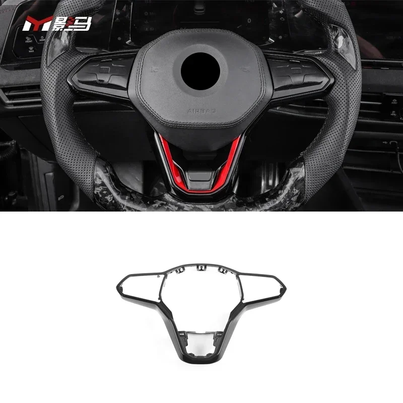 Black Car Steering Wheel Frame Trim Cover For vw golf 8 MK8 gti R-Line car accessory 2021 2022 2013