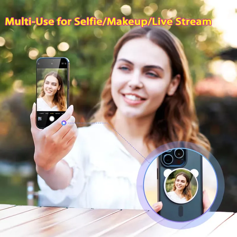  Cute Panda Magnetic Selfie Mirror, Universal MagSafe Compatible, Portable Rear Camera Tool  view 3
