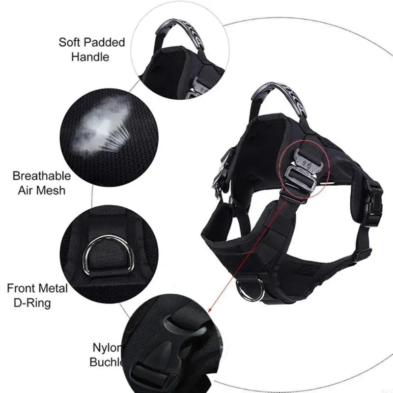 68UC Dogs Harness Leash Set for Outdoor Adjustable Dogs Cats Harness for Training