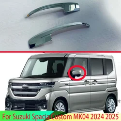 For Suzuki Spacia Custom MK54S MK94S 2024 2025 ABS Chrome Side Mirror Rear View Wing Chrome Cover Trim Molding Bezel Car Styling