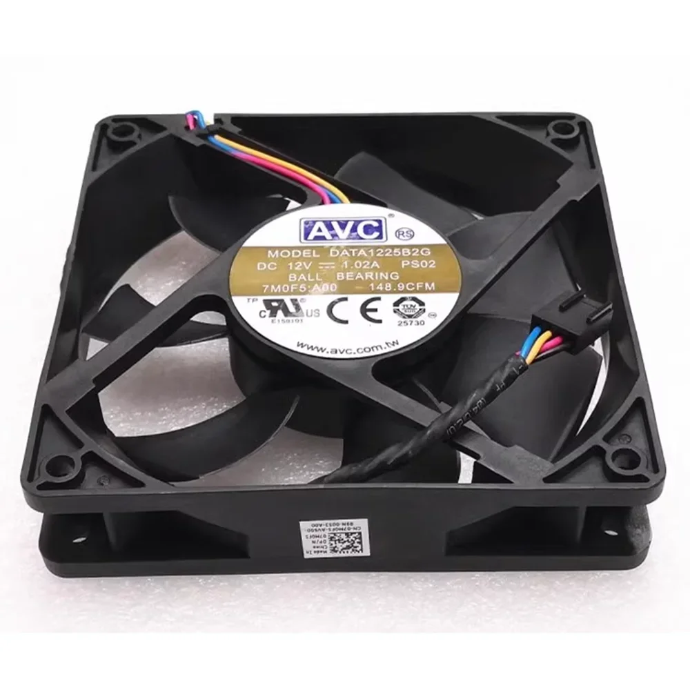 DATA1225B2G PS02 New For AVC 12025 120*120*25mm 120mm Fan Double Ball 4-Wire 12V 1.02A 4300RPM 148.9CFM cooling fan