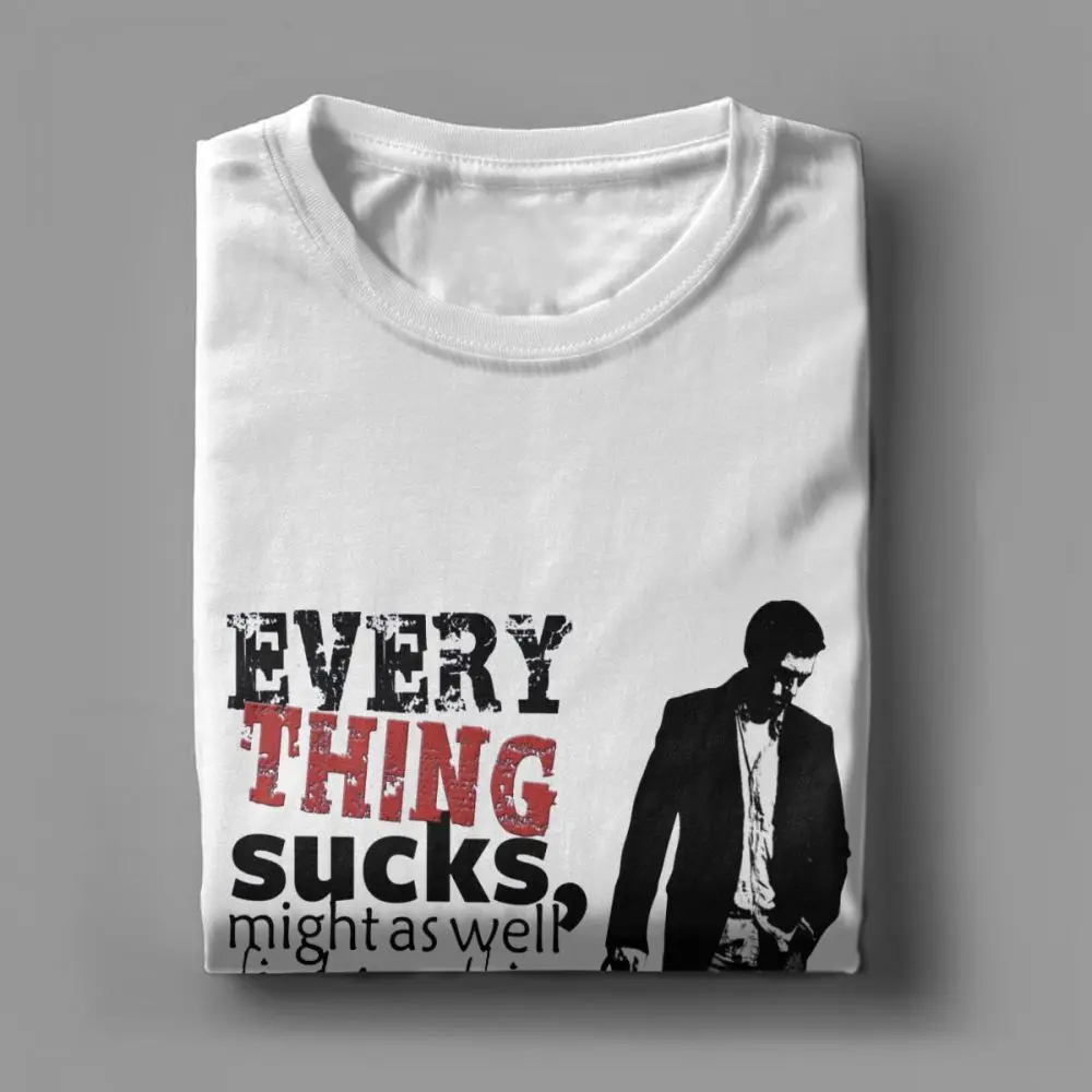 Men\'s T Shirts Newest Dr House MD Everything Sucks Funny Tees Premium Cotton New T-Shirt Plus Size Tops Christmas Gift Shirt