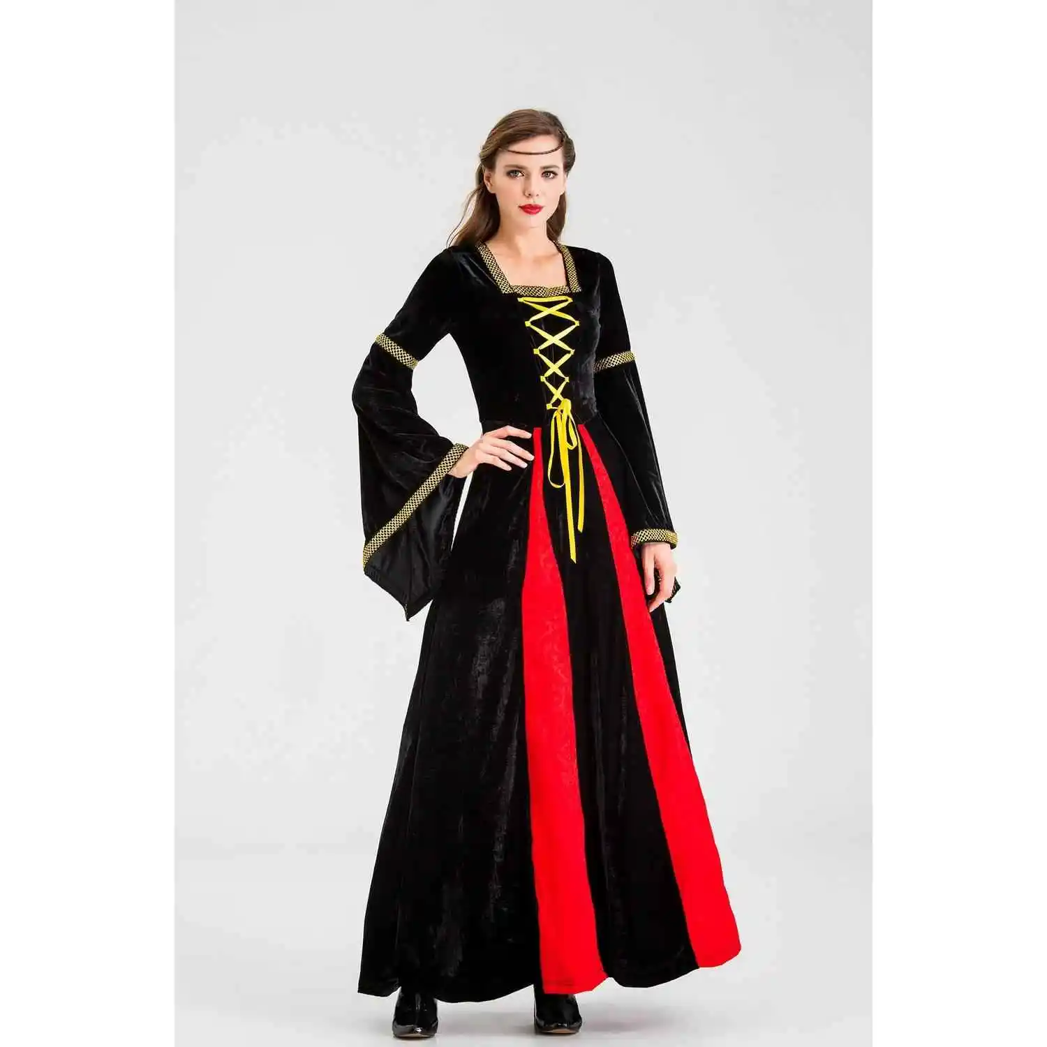 loween Queen Godd Court Princ Costume da spettacolo vintage europeo Sle Spettacolo teatrale Abbigliamento etnico da donna