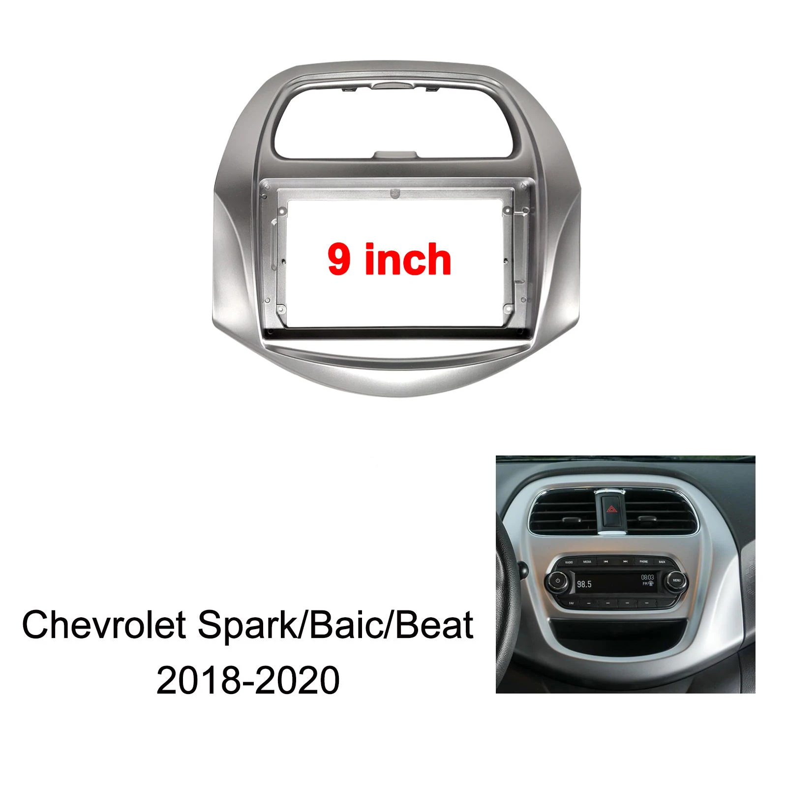 Fascia de Radio de 9 pulgadas para Daewoo Matiz Chevrolet Spark Baic Beat 2018 + reproductor de Panel estéreo tablero instalar Kit envolvente bisel